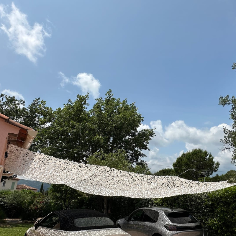 Câble acier pour voile d'ombrage camouflage
