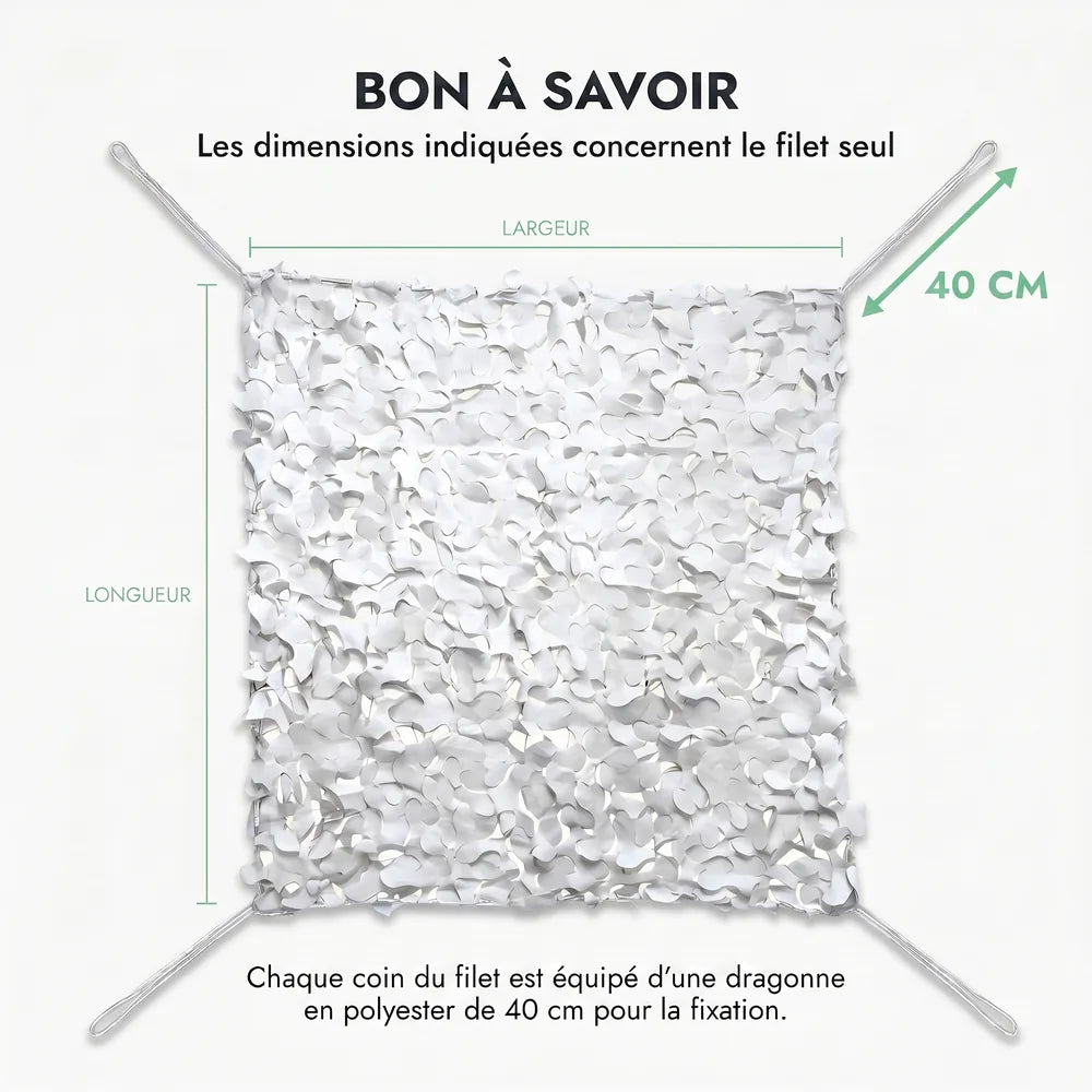 Filet de camouflage renforcé blanc