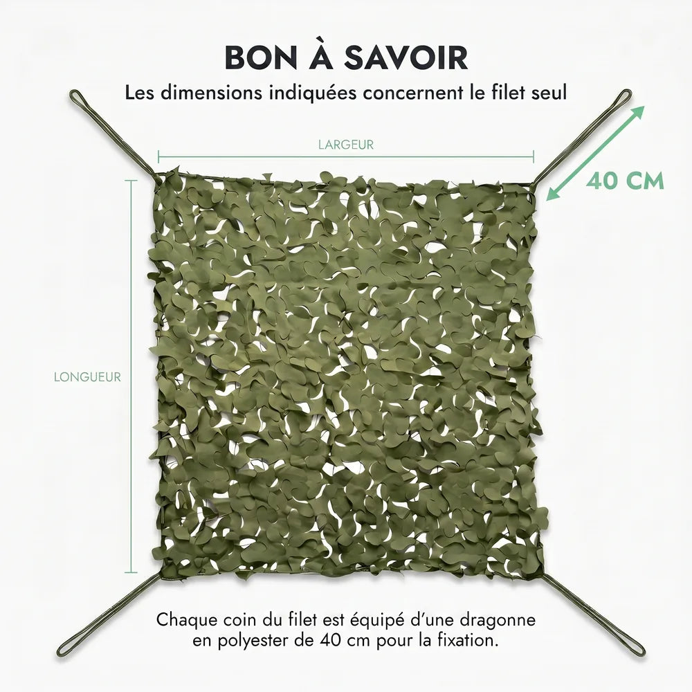 Filet de camouflage triangulaire vert